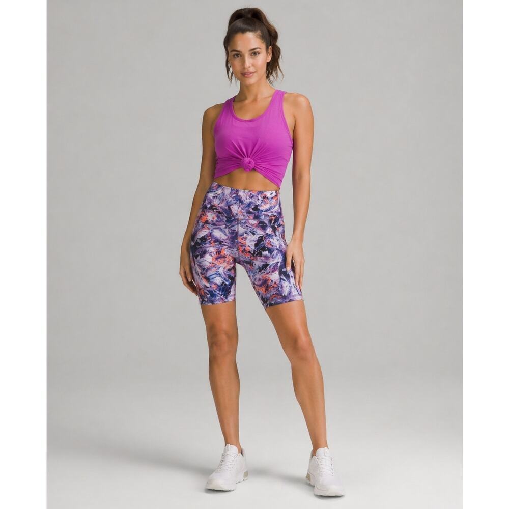 Lululemon Base Pace High-Rise Short 4” Atmospheric Purple Multi Print Sz 4 NWT